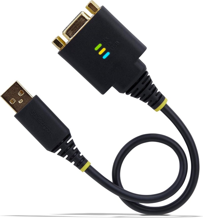Star Tech 1ft/30cm USB to Null Modem Serial Adapter Cable, COM Retention, FTDI, USB-A to RS232, Changeable DB9 Nuts/Screws - Image 5